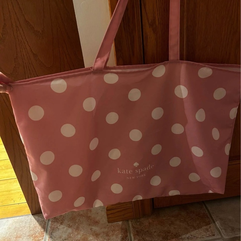 Kate Spade Pink and White Polka Dot Tote